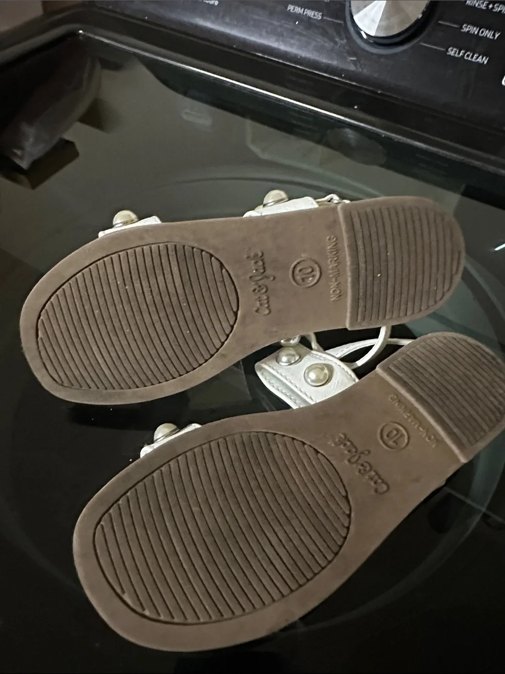 Cat & Jack White Studded Girls Sandals